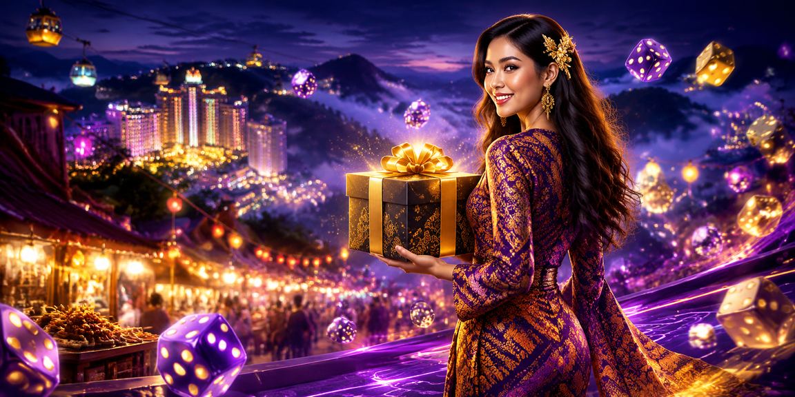 Suasana permainan dadu di Genting Highlands dengan corak batik tradisional